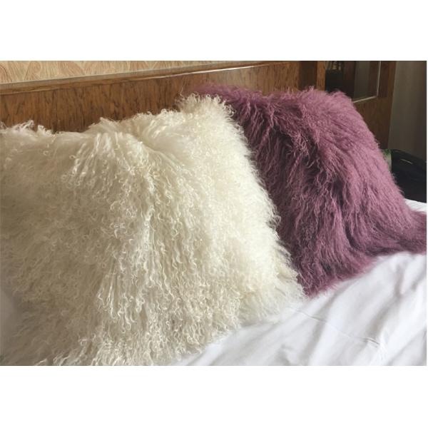 Mongolian Real Fur Decorative Cushion Cover Pillow Case for Living Room Bedroom