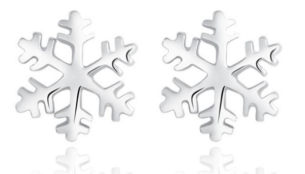 Silver snowflake earrings Korean version of the classic love winter girlfriend birthday