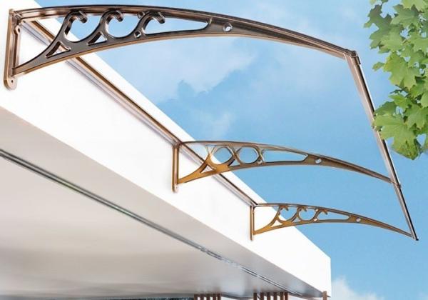 1-18MM Toldo de janela de policarbonato em bronze Transparente verde opal e cores do lago