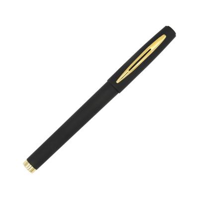 Publicidade Corporativa Caneta de tinta de gel de metal preto com logotipo personalizado e comprimento de escrita de 240M