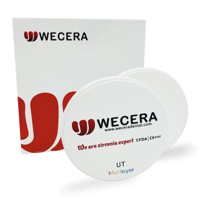 Disque de zirconium multicouche Wecera UT 600Mpa 49% de zirconium ultratranslucide
