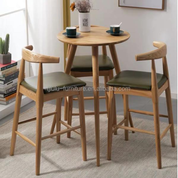 High Back Solid Wood Bar Chairs for Home Furniture Comfortable and Stylish