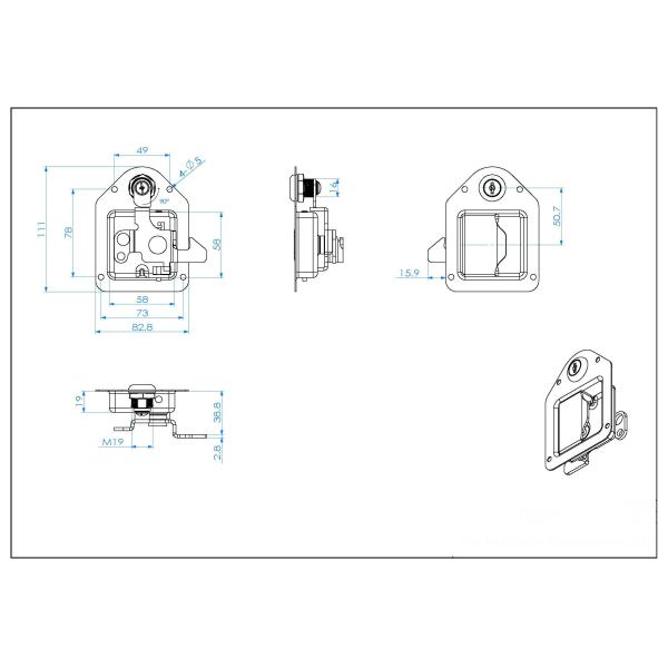 High Quality Recessed Paddle Lock Cabinet Paddle Latch