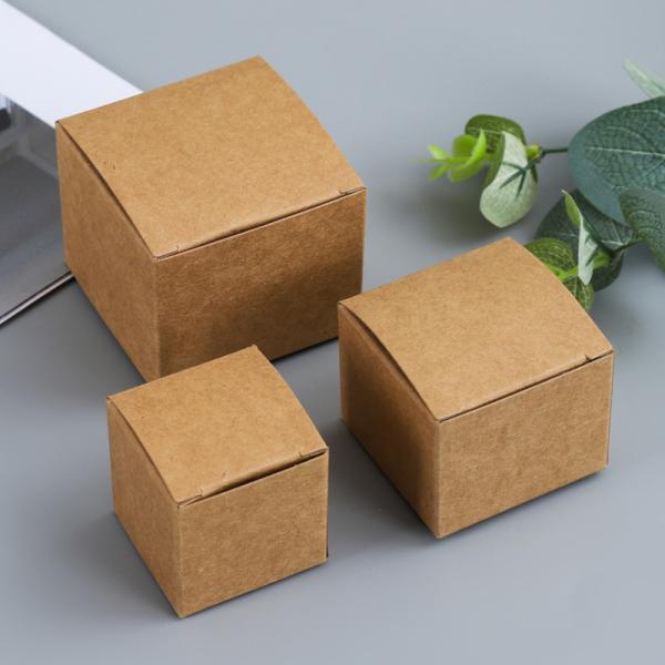 Minimalist Square Gift Box Set Multi Size Kraft  White Packaging for Jewelry Cosmetics Luxury Branding