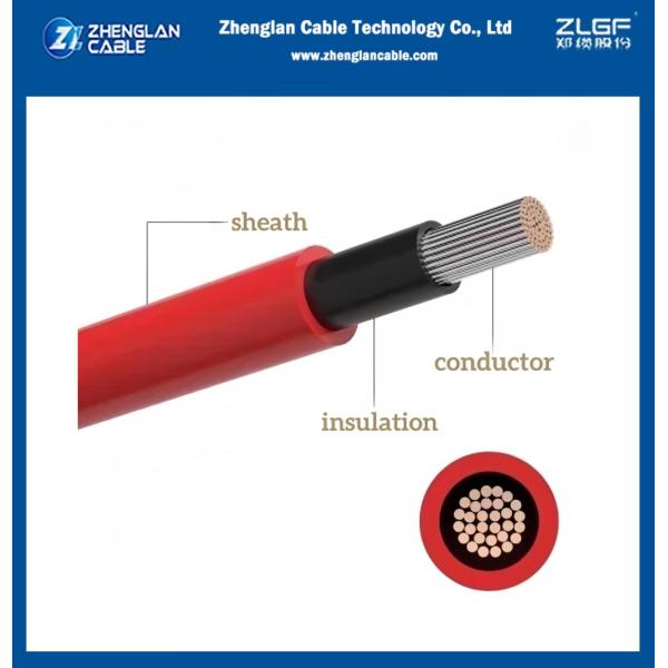 Solar Cable DC1.5KV Tinnd Copper/xlpo/xlpo 1x6mm2 Black & Red Photovoltaic Solar Cable H1Z2Z2-K