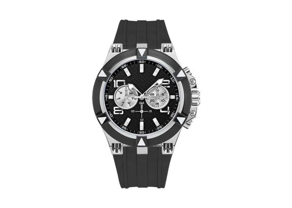 Sports Stainless Steel Waterproof Watch Plastic Dial Bezel For Man Silicone Strap