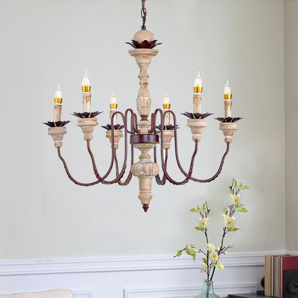 Wood Chandelier Lighting Nordic Design Lustre LED Suspension lamp(WH-CI-127)