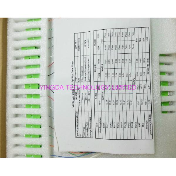 Splitter Splitter FTTH PLC оптического волокна одиночного режима OS2 9/125 1x8 SC/APC