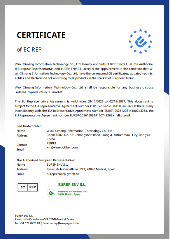 Wuxi Ximeng Information Technology Co., Ltd. Certifications