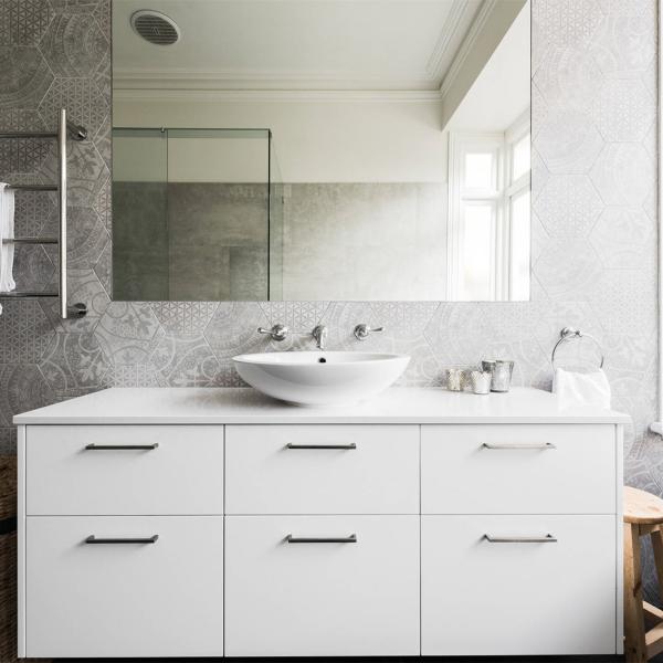 36 Inches Melamine Bathroom Vanity Units Matte White Plain Wall Mounted Bathroom Cabinet