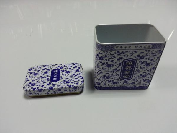 Tinplate Tin Tea Canisters With Blue and white porcelain Tin plate