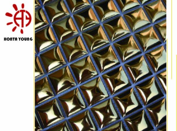 HTY - TG 300 300*300 Bright Gold Color Ceramic Mosaic Tile Foshan Coating Factory