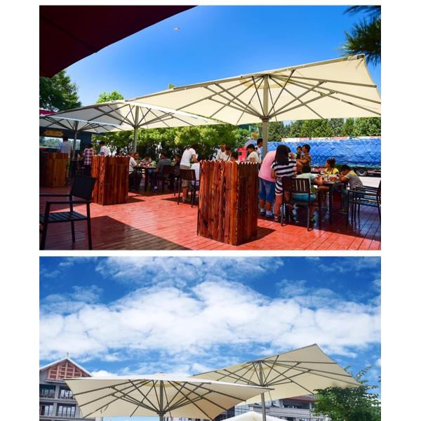 Outdoor Commercial 5M 6M 7M Square Garden Parasol Umbrella With LED Lights