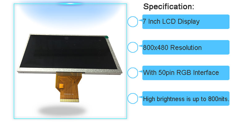 7inch MIPI DSI Display Module LCD Panel 800x480 Touch Screen High Brightness