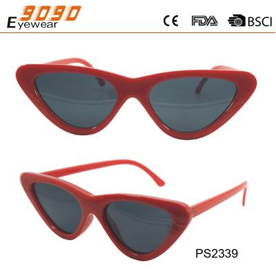 Lady's red elegant fashionable sunglasses,madde of plastic fram and hinge
