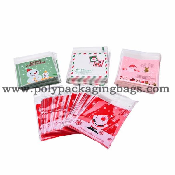 Christmas Santa Claus Moose Snowman Self-Adhesive  Biscuits Snack Packaging Bags