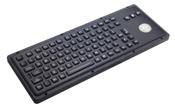 IP65 85 fecha o teclado industrial preto à prova de explosões com trackball retroiluminado
