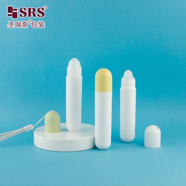 Frosted Pink Cap Bottle PP Plastic Roller Ball Oil Bottle Round 25ml Baby Massage Oil Bottle