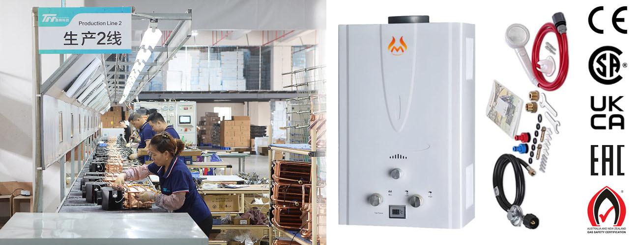 Home 12L Instant Gas Water Heater Low Energy Consumption Low Failure Rate