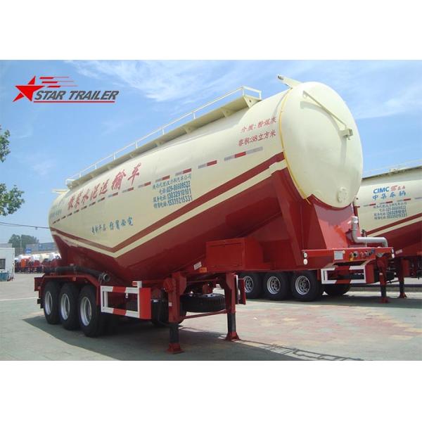 Three Alxe Bulk Cement Tanker Trailer , Long Life Cement Carrier Truck