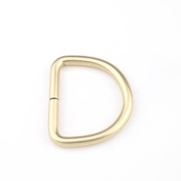 Iron Material D Ring Buckle Light Gold Color Polished Hanging Plating For Canvas Pet Belt