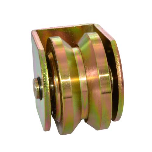 Sliding gate roller GW617 , Y Groove，finish: zinc plate, with double bearing