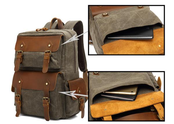 Waterproof Cowhide Travel Duffel Backpack