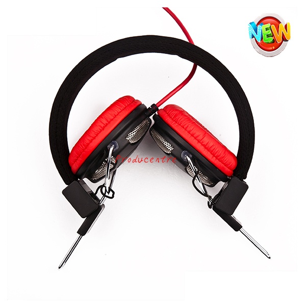 OEM learning headphone with sound reduction for language learner in red color in portable foldable design
