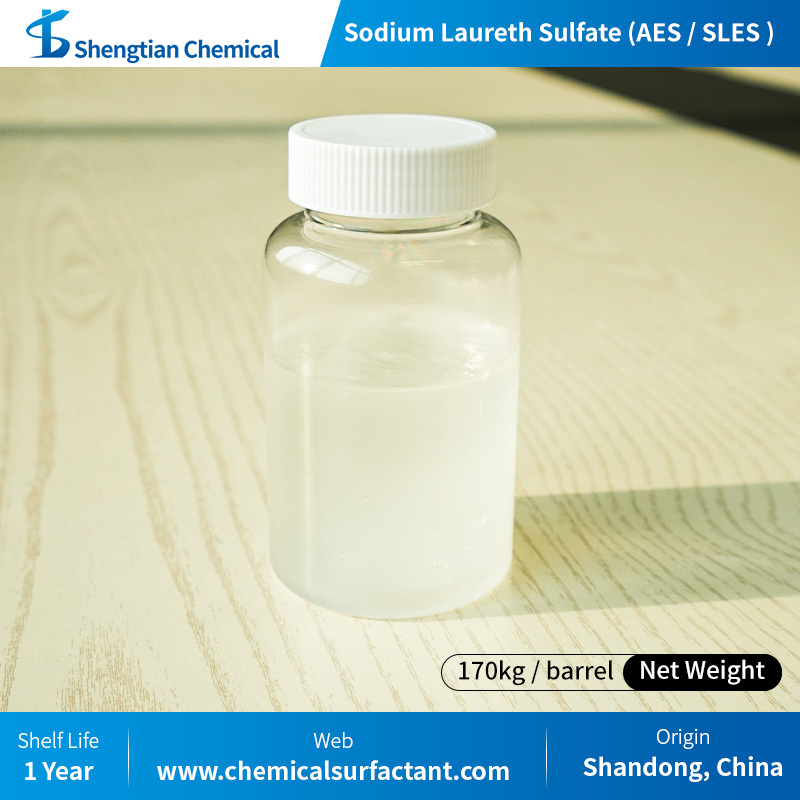 68-72% Active Content Sodium Fatty Alcohol Ether Sulfate AES CAS 68891-38-3 Excellent Detergency And Foaming