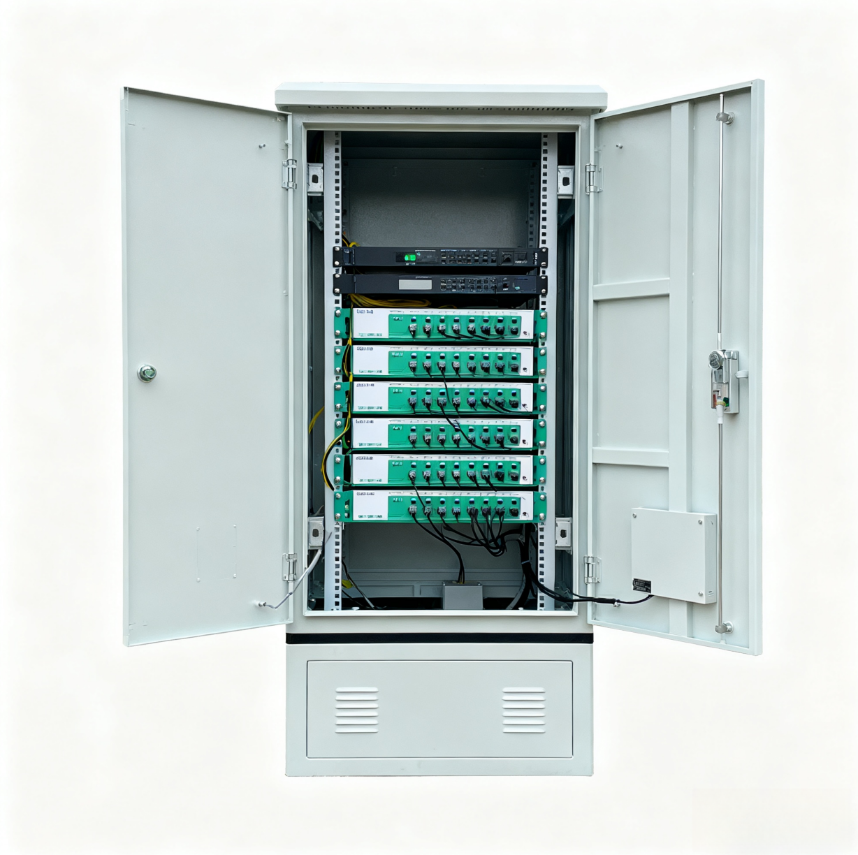 IP55 Outdoor Power Enclosure with 60KA Surge Protection and Energy-Saving Natural Cooling Solution