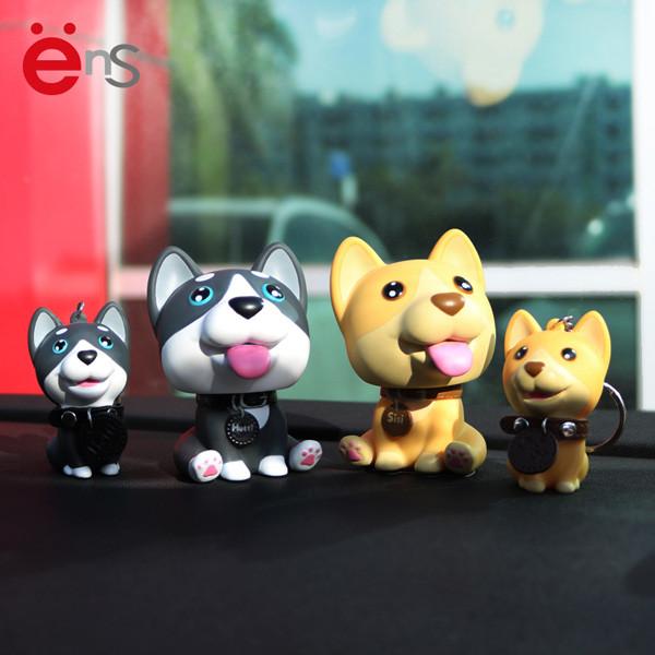Cute bobble head toys for car dashboard Puppy Shaped Plastic PVC Material