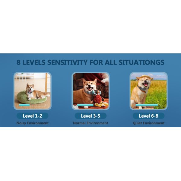 Smart Rechargeable Bark Control Dog Training Collar Eco-friendly Plastic/Nylon/ABS IP67 Waterproof >20 Hours Battery Life