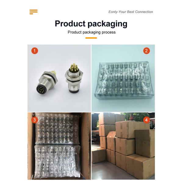 Коннектор M12 с водянистыми 8-контактными формованными розетками