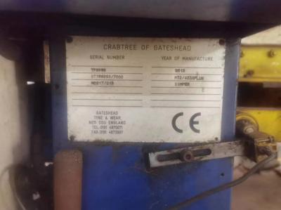 45 Inch 2 Colors Crabtree Tinplate Sheet Printing Machine Made in 2012