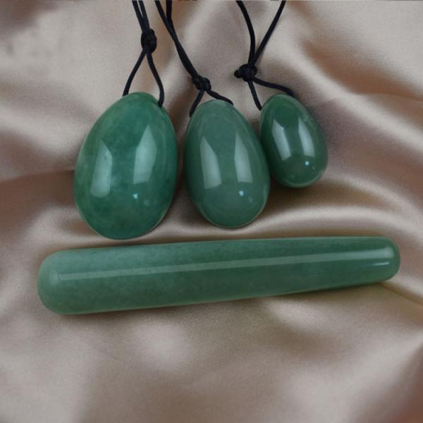 Natural Quartz Crystal Nephrite Jade Yoni Egg Set for Women Class I Vaginal Massage 4Pcs