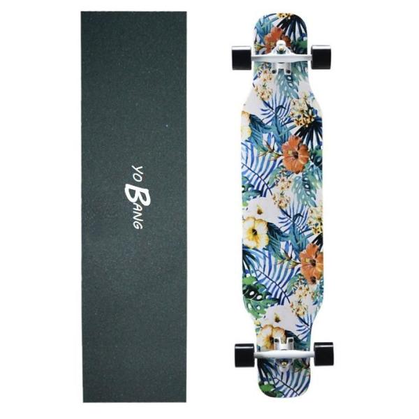36inch Canadian Maple Bamboo Longboard Deck Skateboard Blue Wheel For Adults
