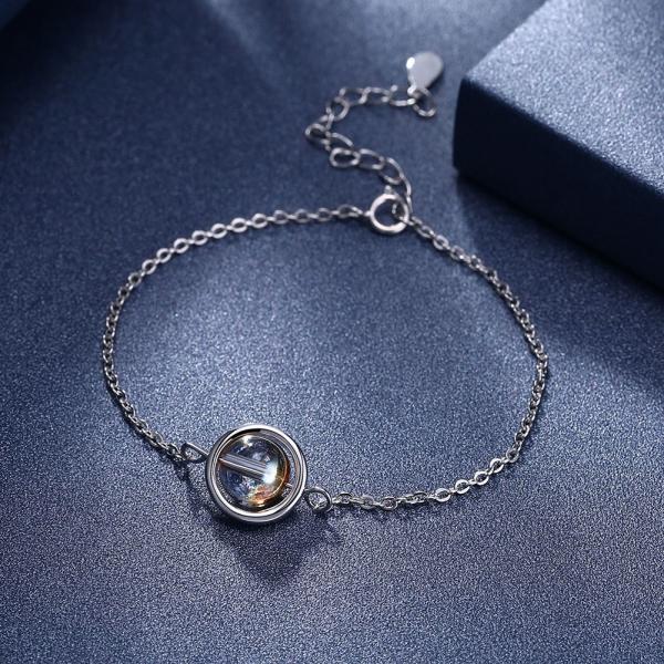 браслет шарика браслетов S925 слайдера 2.4g 0.64ft стерлинговый серебряный регулируемый круглый