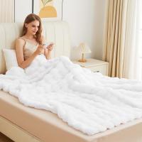 Plaid en fausse fourrure 50x60 pouces ultra-doux blanc rose