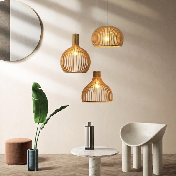 Modern hand made retro wooden pendant lights Japan style Tea Room Secto Octo 4241 Pendant lamp Droplight(WH-WP-41)