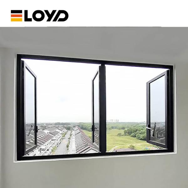 Ventana abatible de aluminio de bajo consumo con rotura de puente térmico