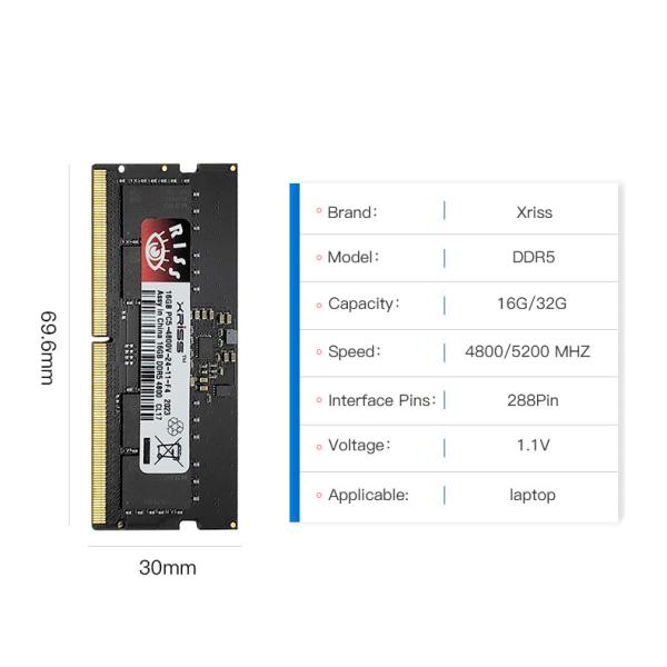 DDR5 Ноутбук оперативная память 8 ГБ 16 ГБ 32 ГБ 48 ГБ ПК5 1.1В SODIMM 4800 5200 5600MHZ Память RAM