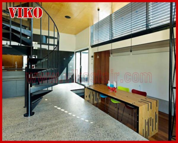Spiral StaircaseVH42S Tread  304 Stainless Steel  Aluminum  Baluster Glass Handrail 304 Stainless Steel