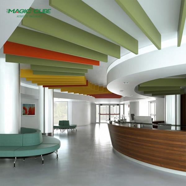 MDF 27mm Fiberglass Drop Ceiling Tiles Noise Reduction For Hotel Kitchen