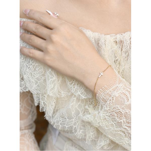 Браслет диаманта браслета 0.13ct диаманта золота карата GDTC 18 перекрестный для женщин