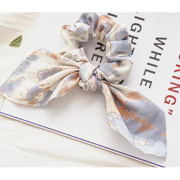 Vintage tie dye Rabbit ears scrunchie hair accessories hair band Headpiece, Women's updo with knotty fabric headpiece