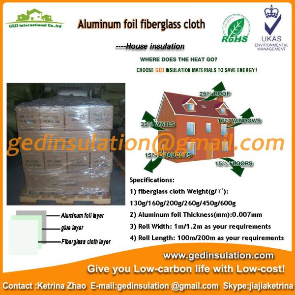 Aluminum foil fiberglass cloth as Wall insulation for housing construction