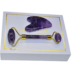 Black Amethyst 100% Crystal Gua Sha Stone Facial Roller for Private Label Skin Care
