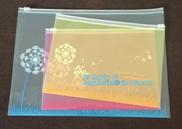 printed slider zipper bag/transparent zip lock plastic packing bag for file,garment,scarf/plastic bag, slider zipper pvc