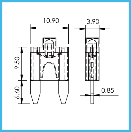 ISO 8820 LED Indicator Multi Color PA66 Auto Blade Fuses Tan Mini 30 Amp Car Fuse