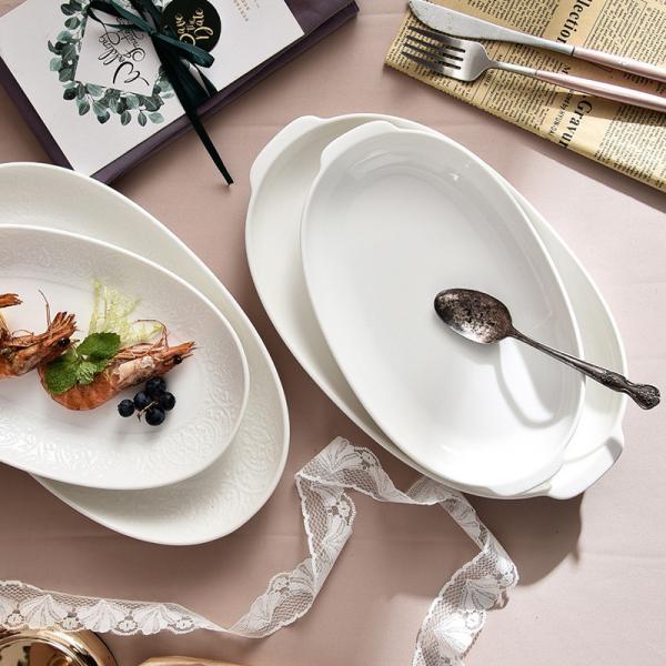 10 Cream White Porcelain Appetizer Plates Shabby Chic Savall Porcelain Oval Plates